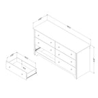 South Shore Vito 6-Drawer Dresser, Full, Natural Ash