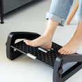 Adjustable Height Footrest With Massage Surface, Ergonomic Under Desk Foot Rest For Office And Home, 44X42X19Cm, Black