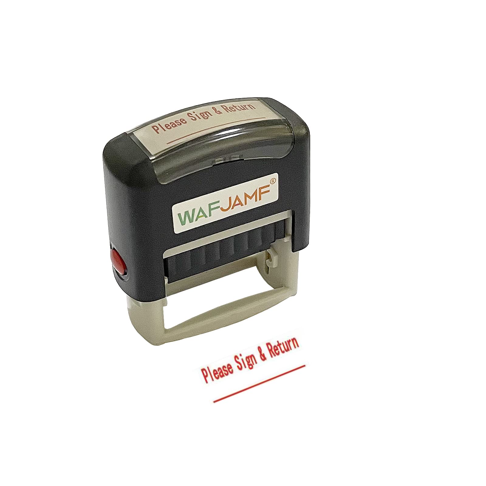 Wafjamf Please Sign & Return Stamp Message Stamp Self-Inking Rubber Stamp Office Stamp Red Ink-Medium