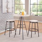 American Woodcrafters Jaidon 3-Piece Gray Metal Pub Height Table Set with Backless Swivel Stools