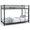 Gorelax Metal Bunk Bed Twin Over Twin Size, Low Loft Bunk Bed With Ladder & Guard Rail, Heavy Duty Metal Bed Frame, No Box Spring Needed, For Bedroom,Dorm,Apartment (Black)
