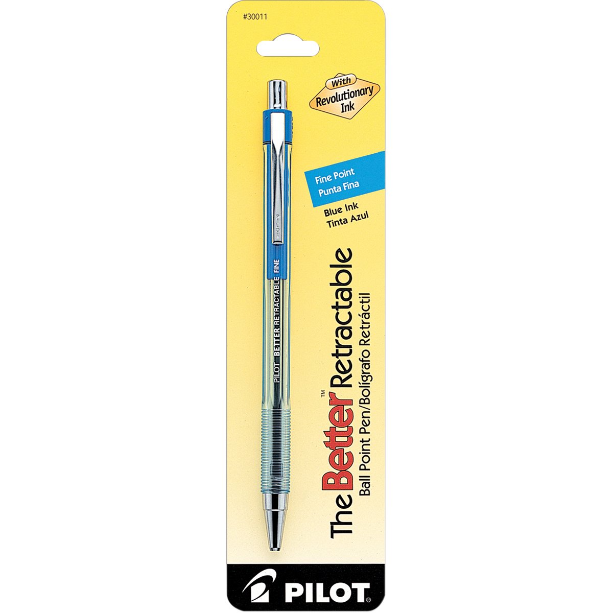 Pilot The Better Retractable Ballpoint Pen, Fine Point, Blue Ink, Single Pen (30011)