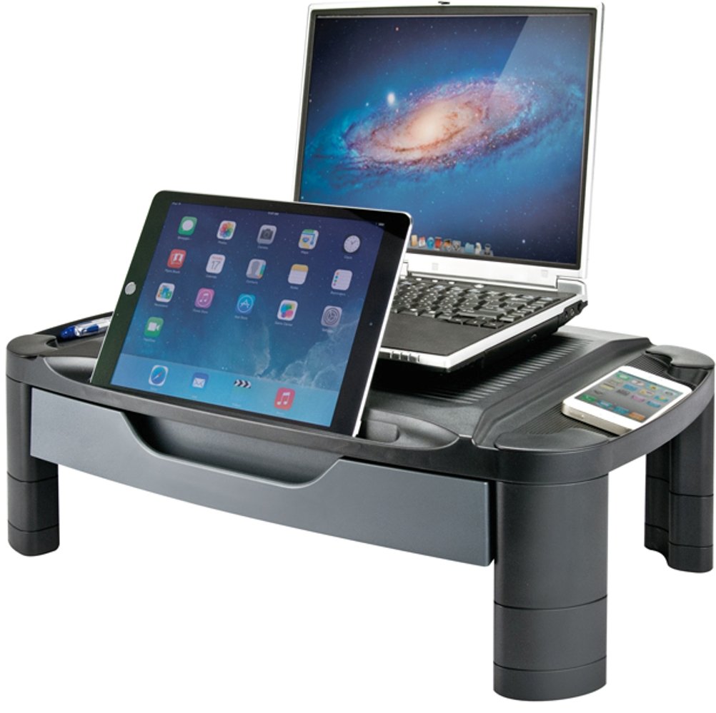 Aidata MR-1002G Height Adjustable Professional Monitor Printer Stand with Drawer