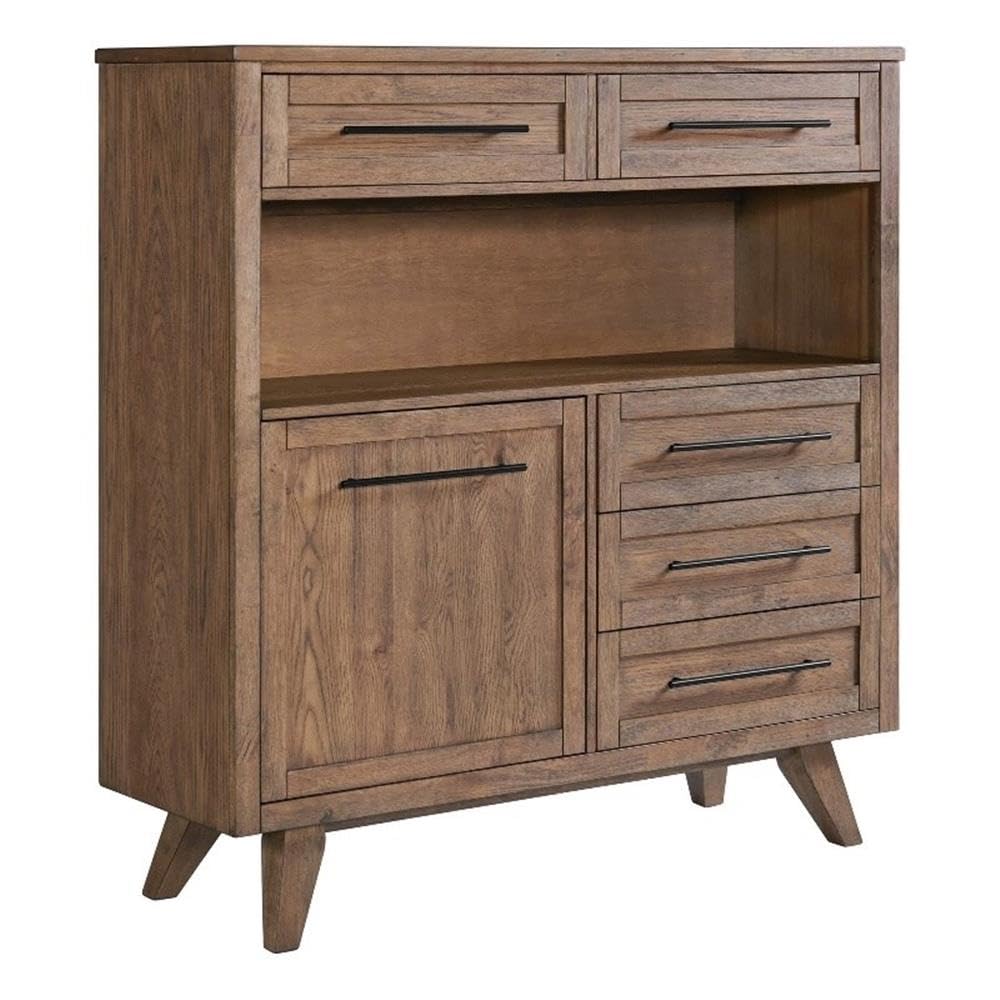Intercon Oslo 54" Wide Pantry Cabinet with 4 Legs, Weathered Chestnut Furniture