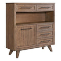 Intercon Oslo 54" Wide Pantry Cabinet with 4 Legs, Weathered Chestnut Furniture