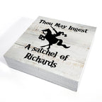 Sarcastic Kitchen Wooden Box Sign Desk Decor Rustic Funny Thou May Ingest A Satchel Of Richards Wood Block Plaque Box Sign For H