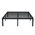 Emoda 16 Inch Platform King Bed Frame No Box Spring Needed, Heavy Duty Metal Mattress Foundation With Sturdy Steel Slats Support, Noise Free, Easy Assembly, Black