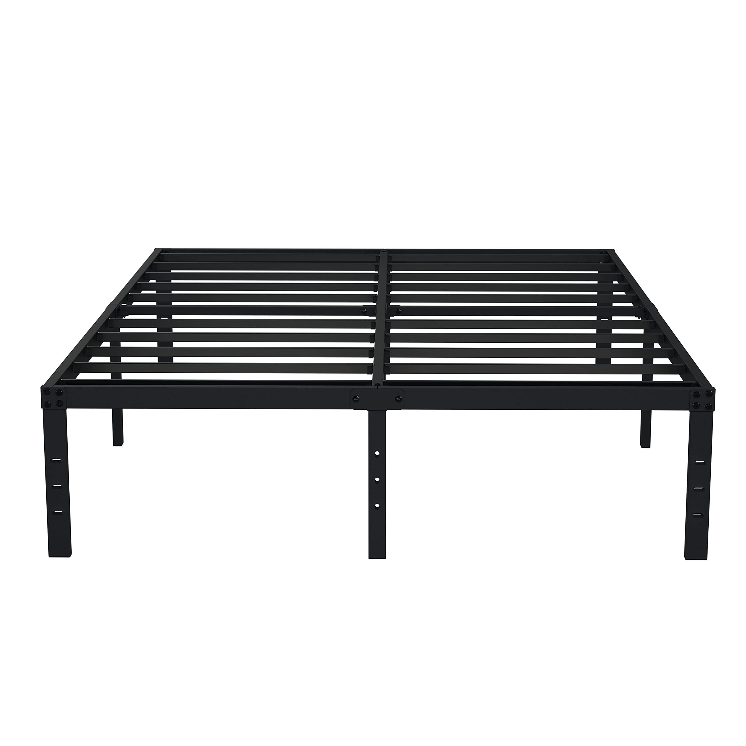 Emoda 16 Inch Platform King Bed Frame No Box Spring Needed, Heavy Duty Metal Mattress Foundation With Sturdy Steel Slats Support, Noise Free, Easy Assembly, Black