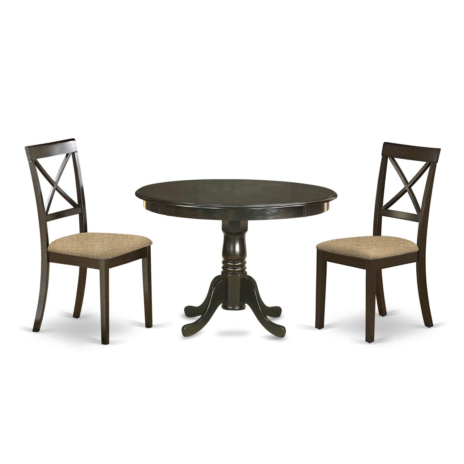 East West Furniture HLBO3-CAP-C 3 Piece Dining Table Set