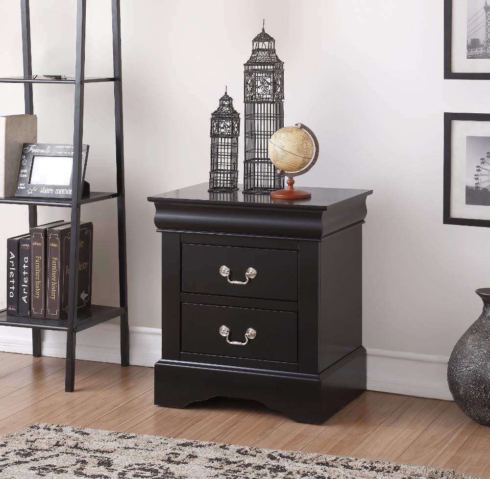 Benzara Louis Philippe Iii Traditional Nightstand, Black
