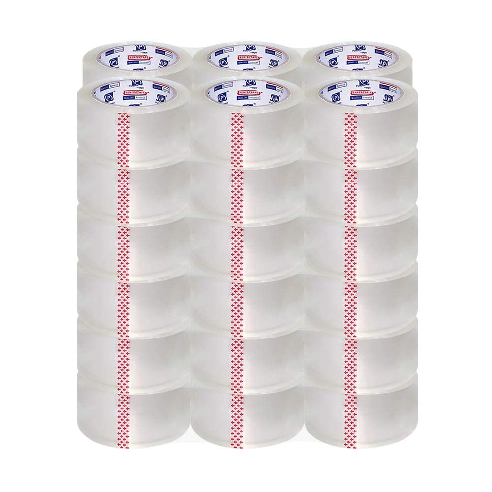 Perfectape Heavy Duty Packing Tape 36 Rolls, Total 2160Y, Clear, 2.7 Mil, 1.88 Inch X 60 Yards, Ultra Strong, Refill For Packagi