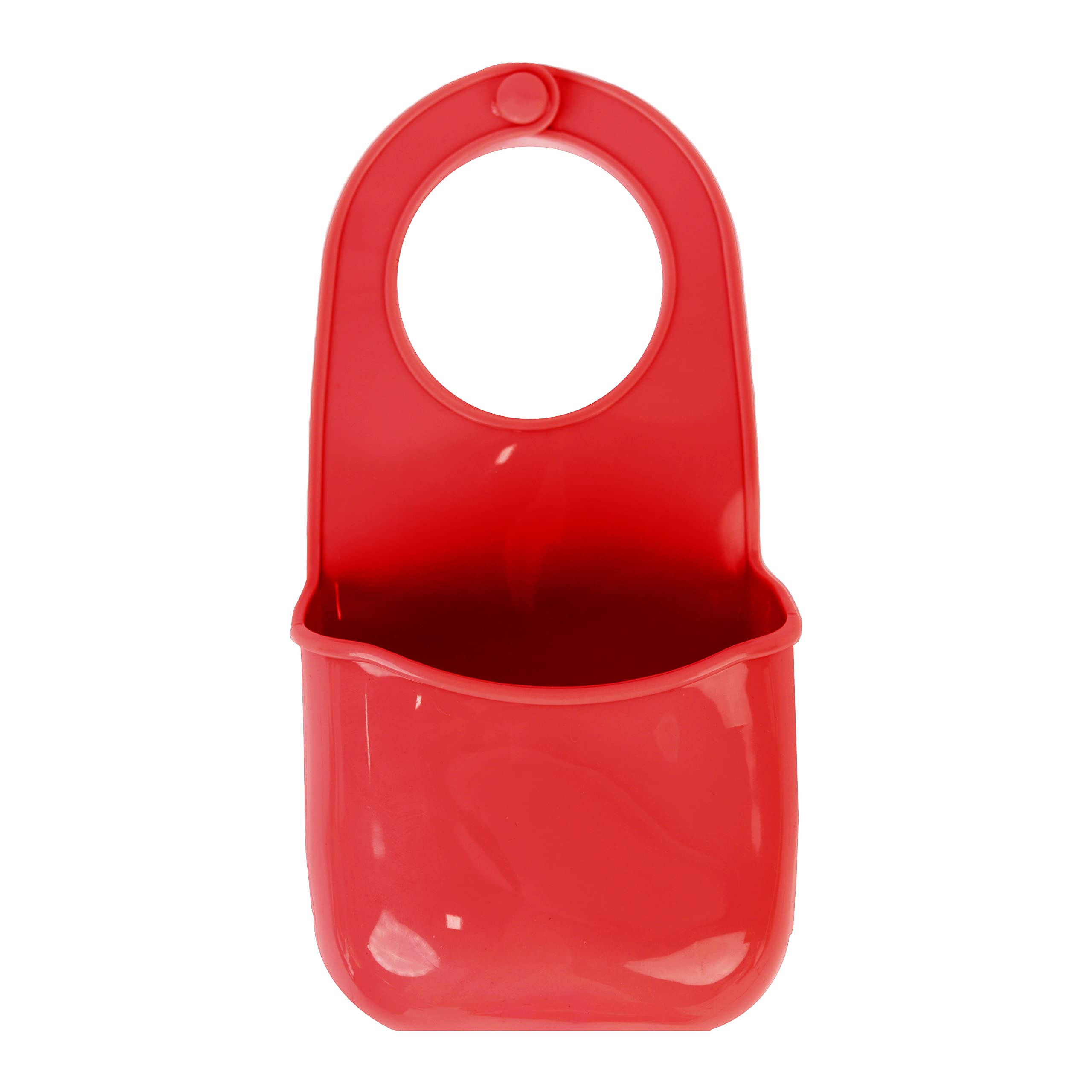 Servette Home Sponge Holder for Kitchen Sink, Red PVC Hanging Sponge Caddy