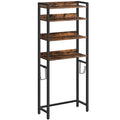 MAHANCRIS Over The Toilet Storage Rack, 4 Tier Bathroom Organizer Over Toilet, Freestanding Space Saver Toilet Stand with 2 Hook