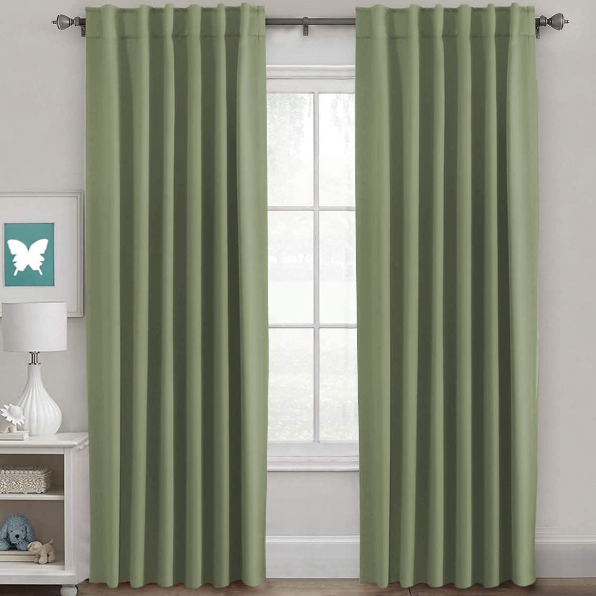 H.VERSAILTEX Blackout Curtains for Living Room Thermal Insulated Window Treatment Panels Room Darkening Blackout Drapes Back Tab