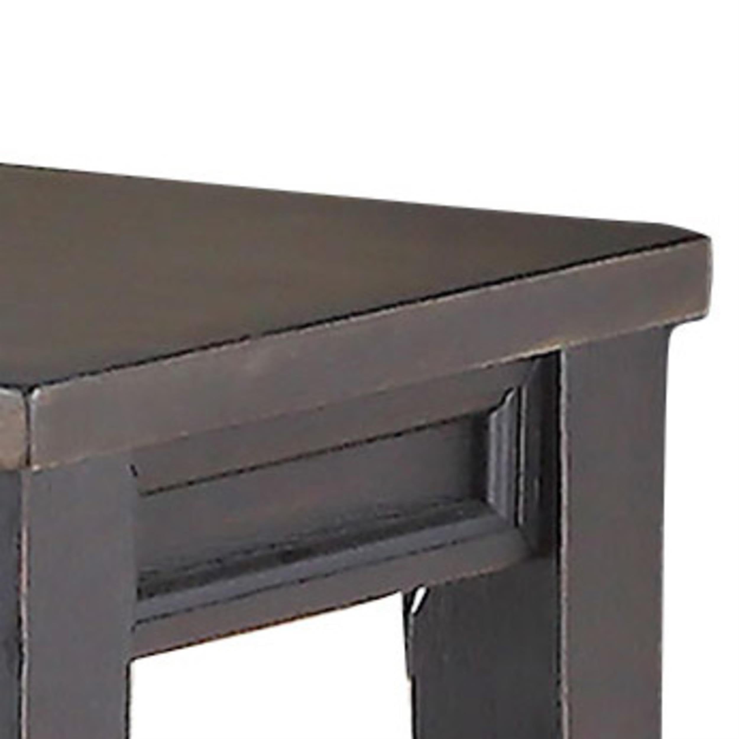 Steve Silver Raven Noir Two-Tone Ebony Back and Driftwood Dining Bench Solid Wood