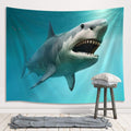 3D Shark Ocean Decor Tapestry For Men, Sea Animal Underwater World Art Boys Tapestries Wall Hanging For Bedroom Living Room Coll
