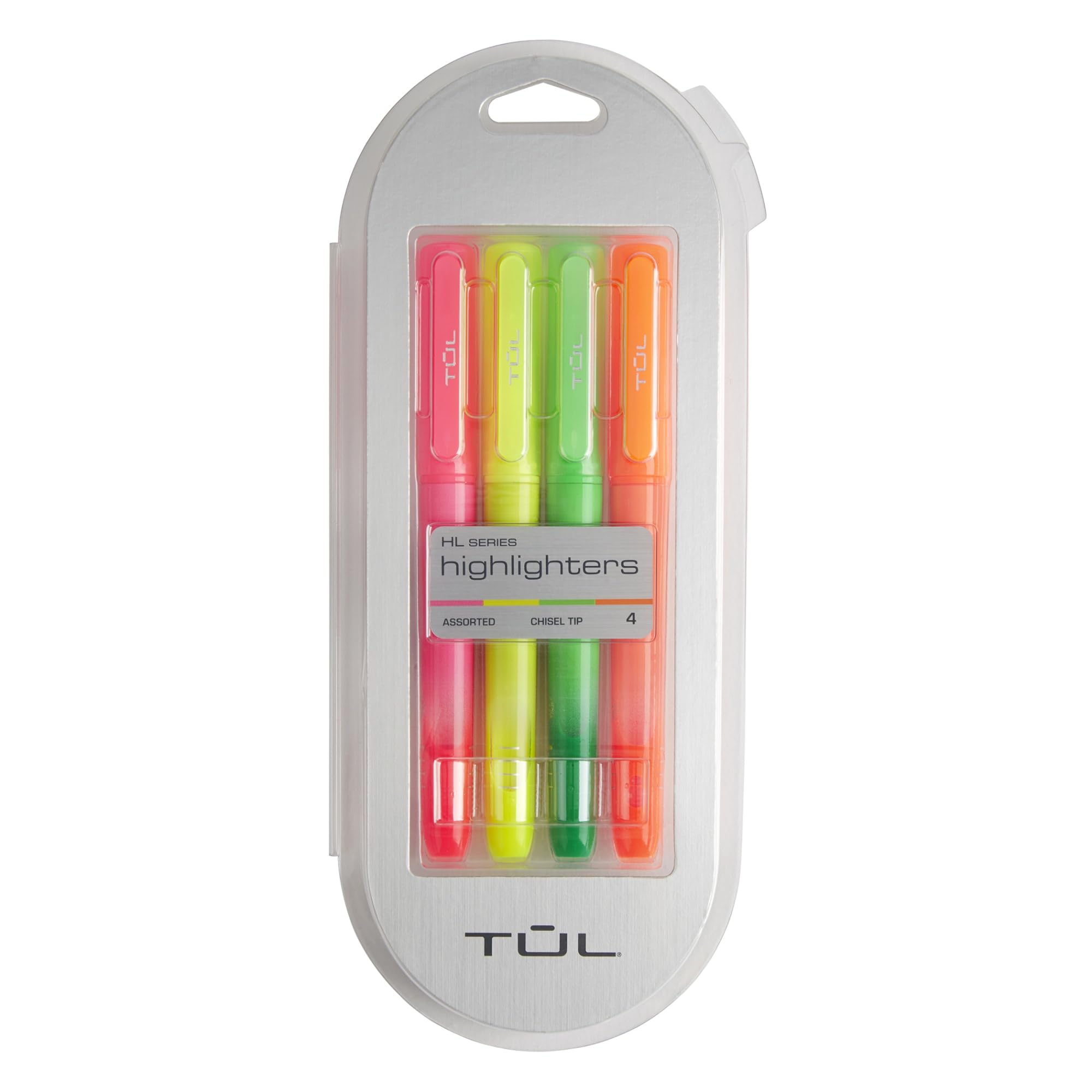 Tul Highlighters, Chisel Tip, Assorted Barrel Colors, Assorted Ink Colors, Pack Of 4 Highlighters