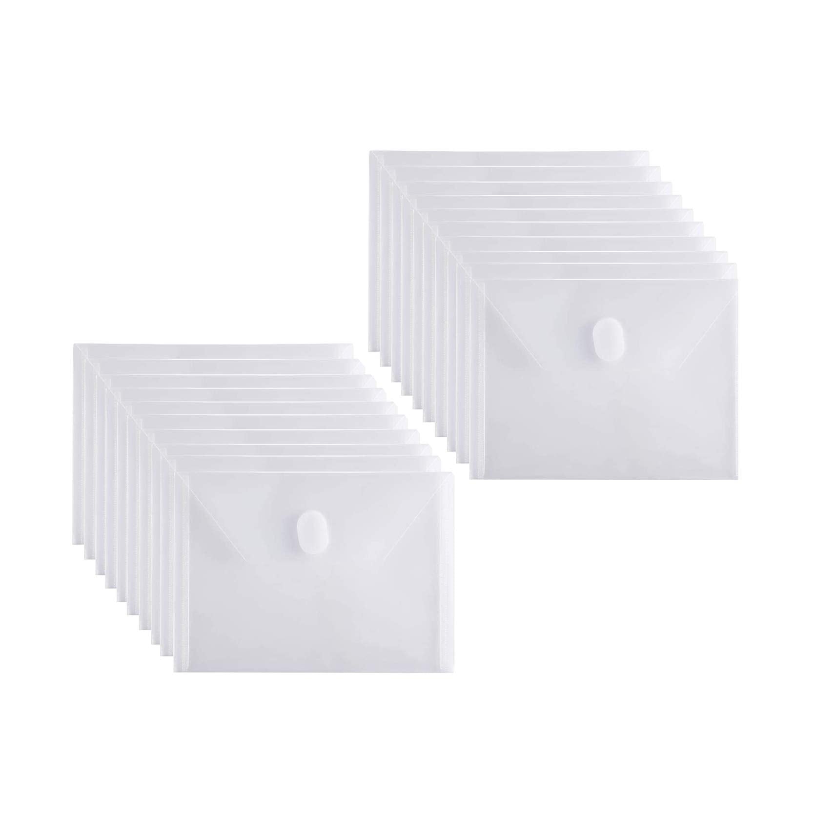 Yessart 5X7 Small Plastic Envelopes Receipt Check Storage File Holder Case 20 Pack Hook & Loop Closure