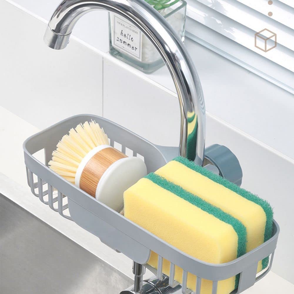Cyrox Plastic Sink Caddy Organizer, Tap Organiser Clip Storage Rack, Home Kitchen Faucet Shelf SnapOn Faucet Rack Drain Rack Fo