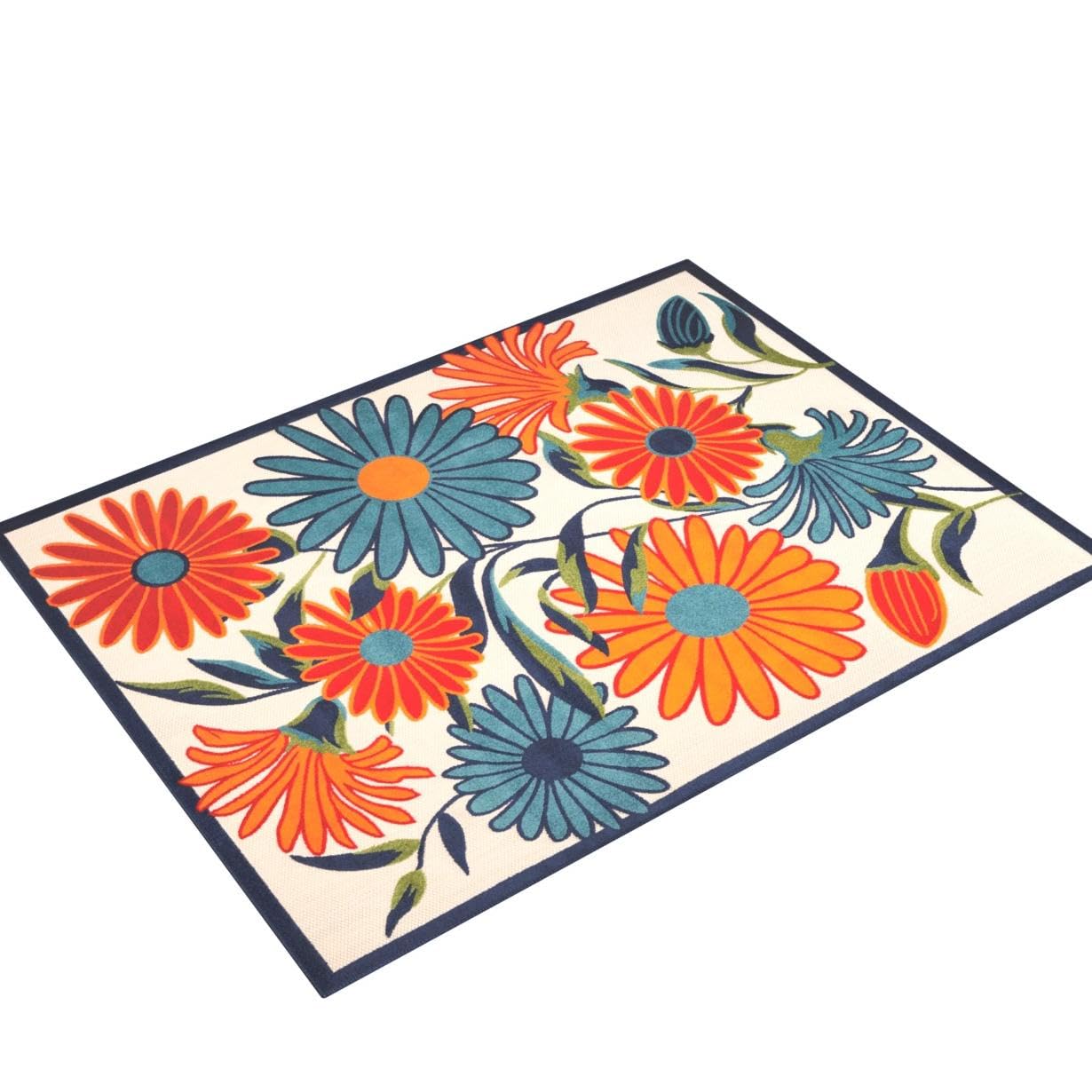 Nourison Aloha Indoor/Outdoor Multicolor 3'6' X 5'6' Area Rug, Easy Cleaning, Non Shedding, Bed Room, Living Room, Dining Room, Kitchen (4X6)
