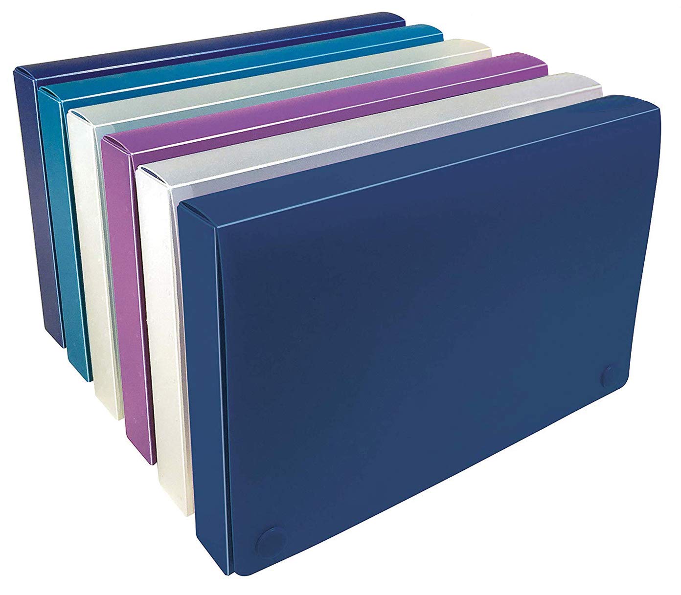 Better Office Products 5 X 8 Inch Index Card Case 6 Pack, Semi-Rigid Plastic, With Clear Index Dividers, Assorted Colors Will Va