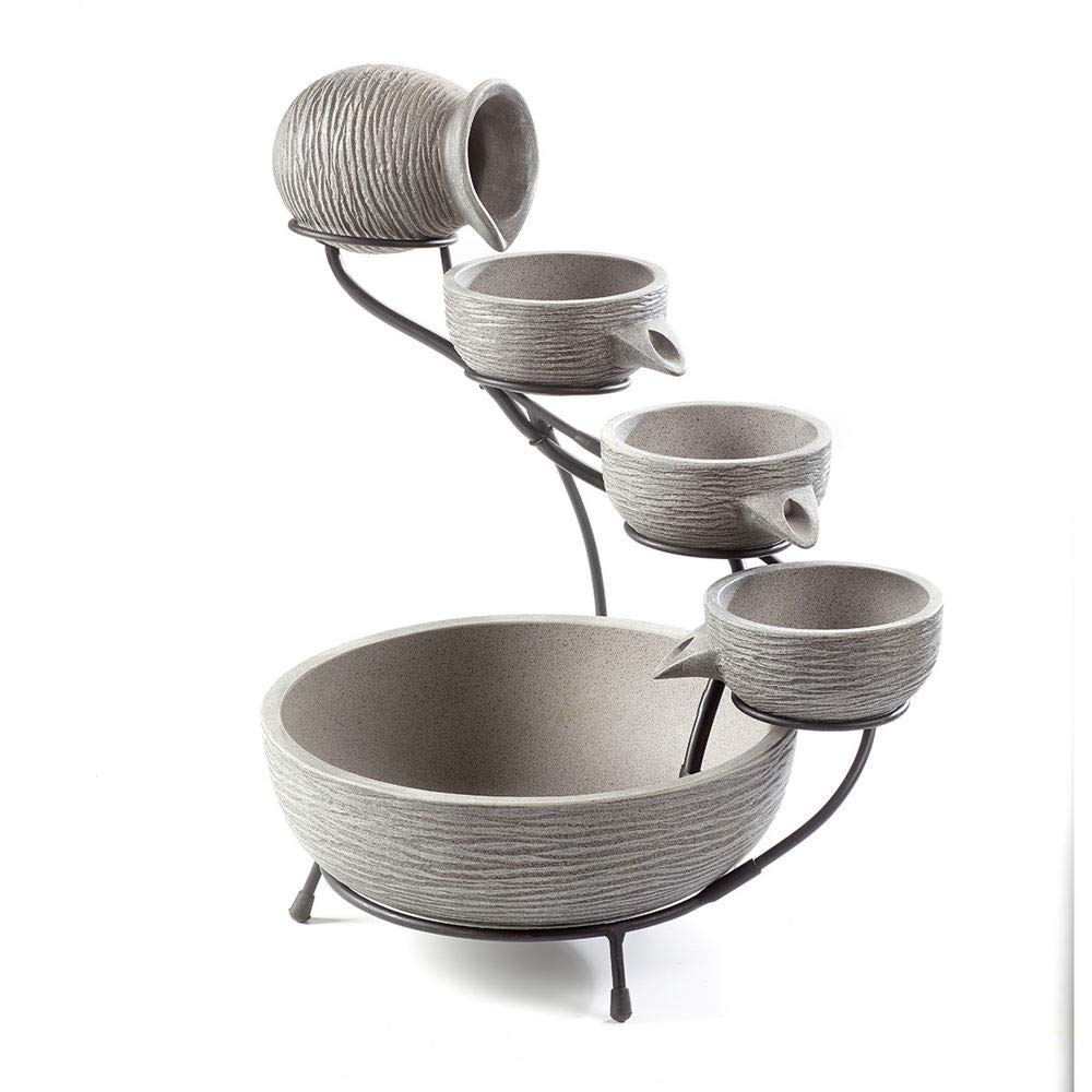 Smart Solar 23801M01 Solar Water Fountain, 22-Inch, Grey