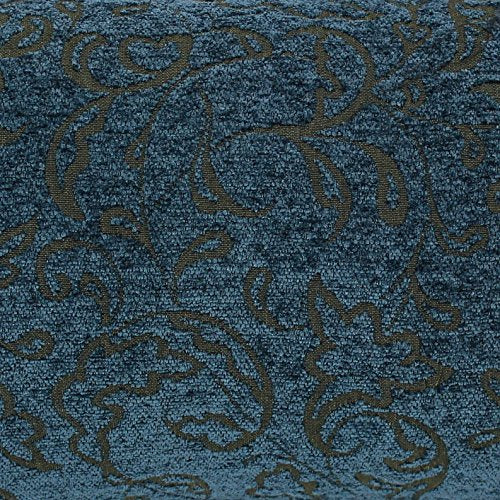 Blazing Needles Corded Jacquard Chenille Floor Pillows (Set of 2), 25&quot;, Blue Floral