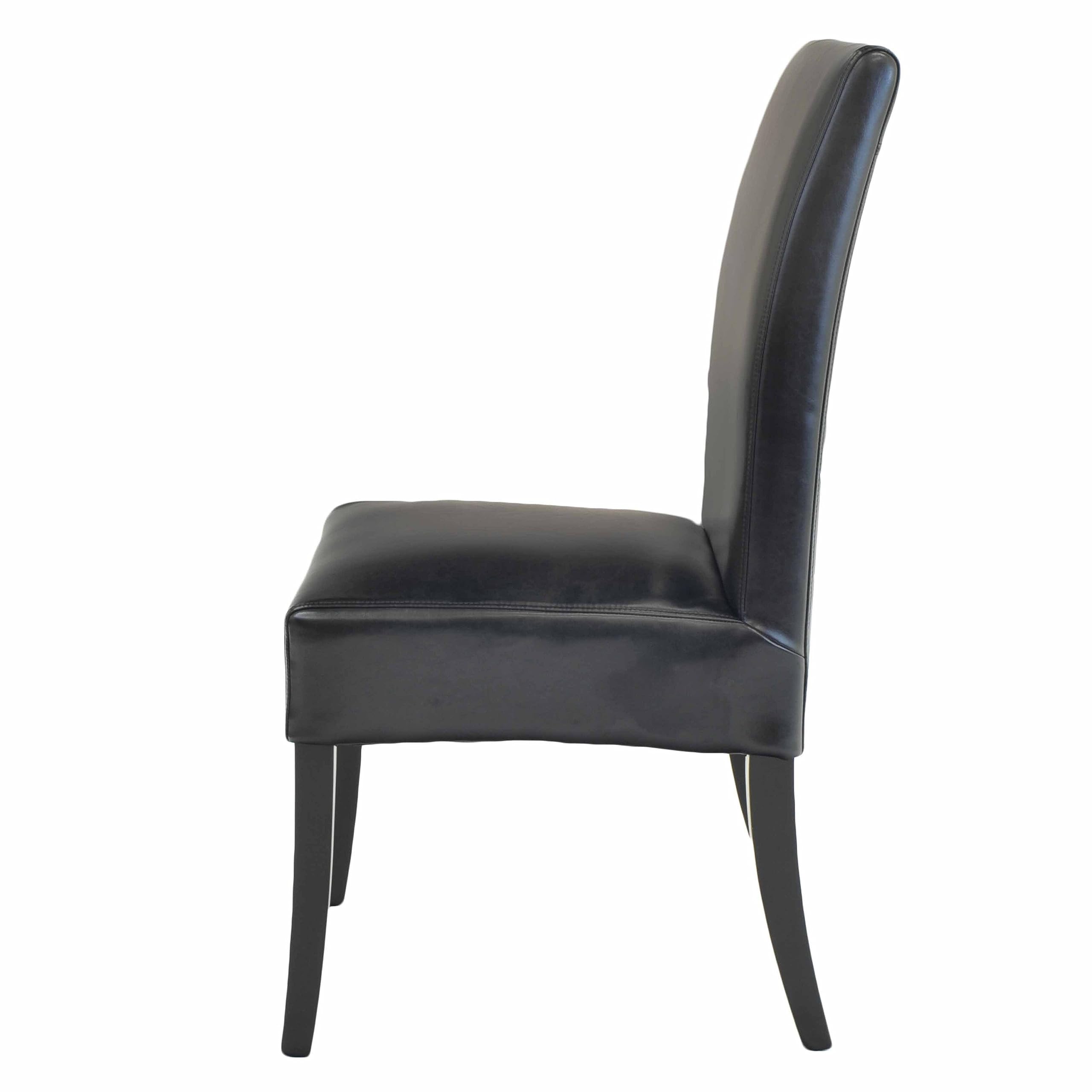 New Pacific Direct Valencia Bicast Leather, Set Of 2 Dining Chairs, Black