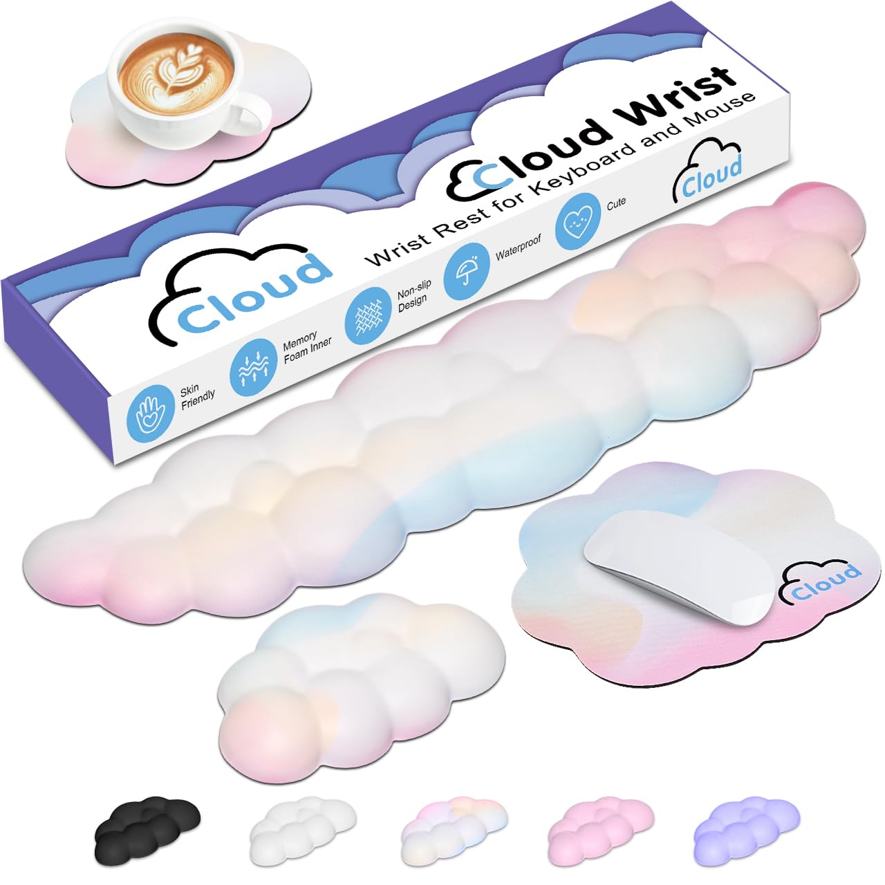 Cloud Wrist Rest Keyboard Palm Rest With Non-Slip Base For Computer Gaming Wrist Rest, Yamjug Cloud Arm Rest Keyboard Wrist Pad
