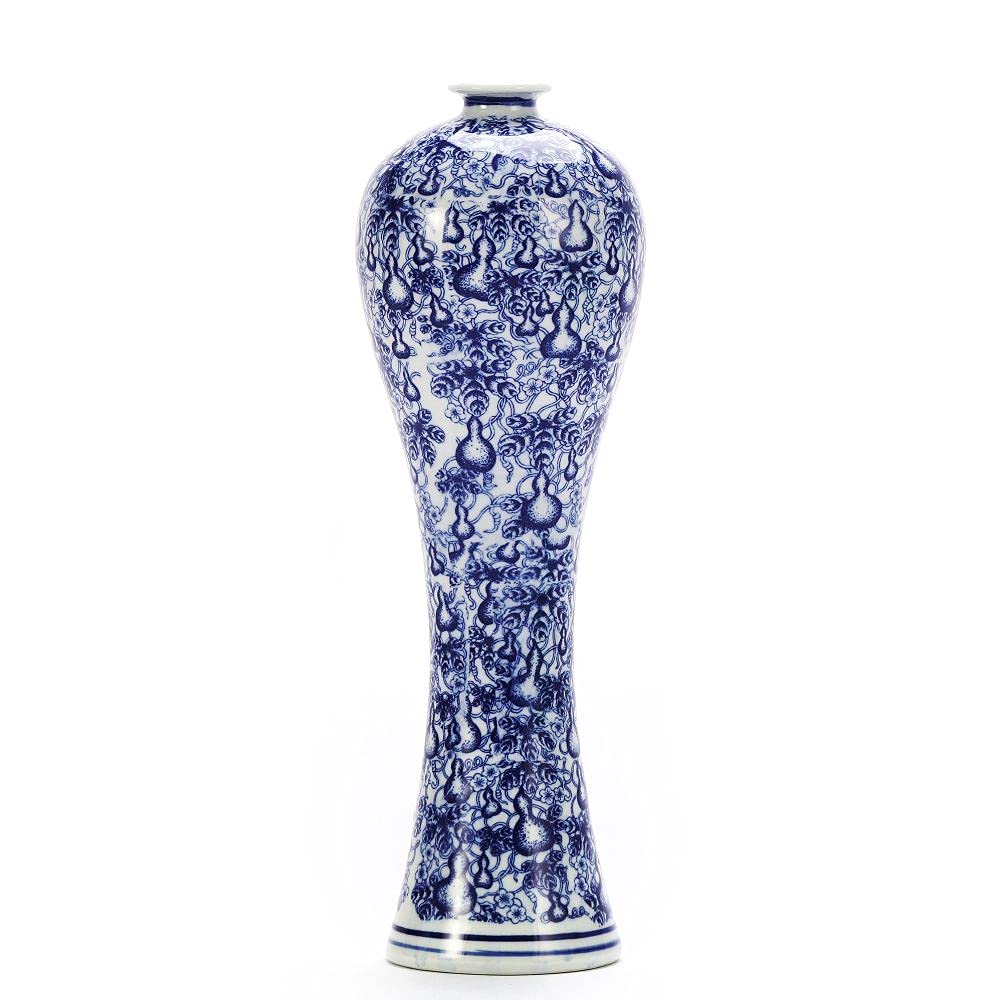 13 China Ceramic Vase Blue and White Porcelain Chinese Handmade Decorative Flower Vase for Living Room, Home Decor, Office, Tabl