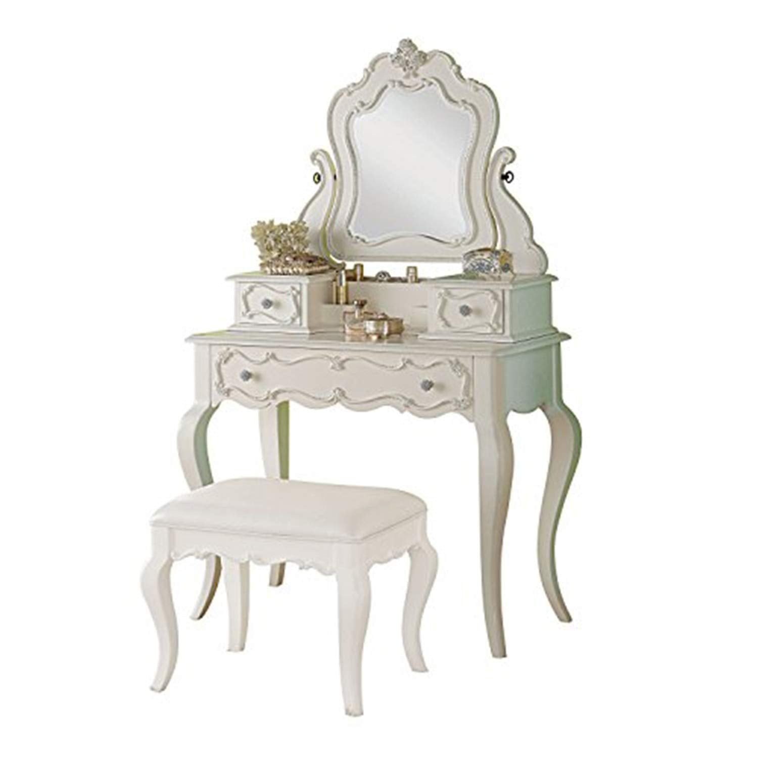 ACME Edalene Vanity & Mirror - - Pearl White