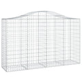vidaXL Arched Gabion Basket - 78.7x19.7x47.2/55.1 - Galvanized Iron - Decorative and Sound-Insulating Garden Barrier - Easy to A