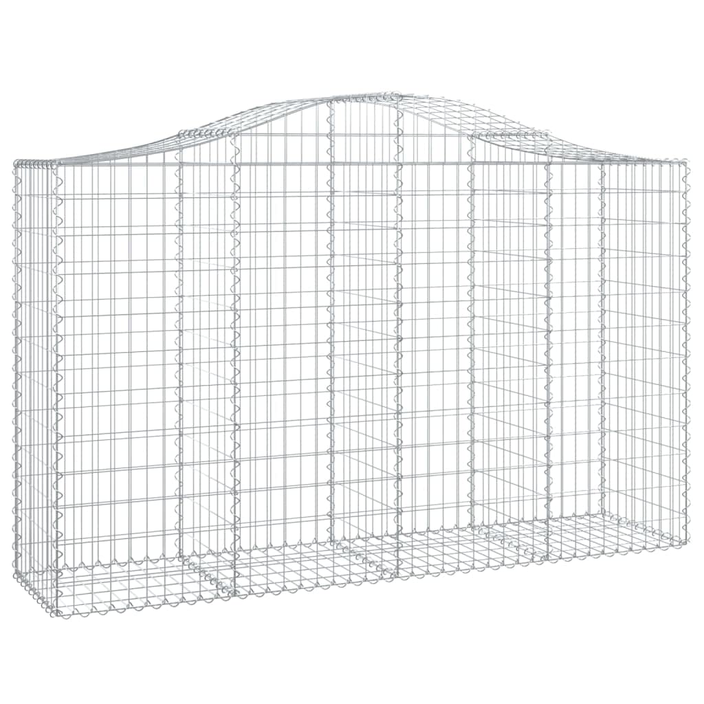 vidaXL Arched Gabion Basket - 78.7x19.7x47.2/55.1 - Galvanized Iron - Decorative and Sound-Insulating Garden Barrier - Easy to A