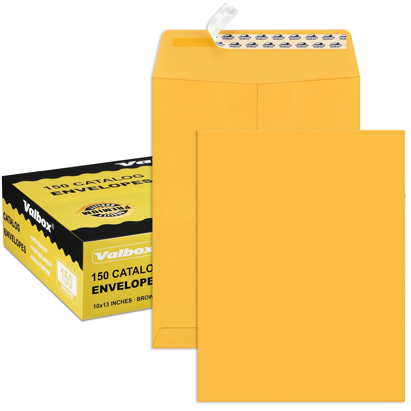 Valbox 10X13 Self Seal Catalog Envelopes 150 Packs Brown Kraft Large Envelopes With Peel And Seal Flap For Mailing, Organizing A