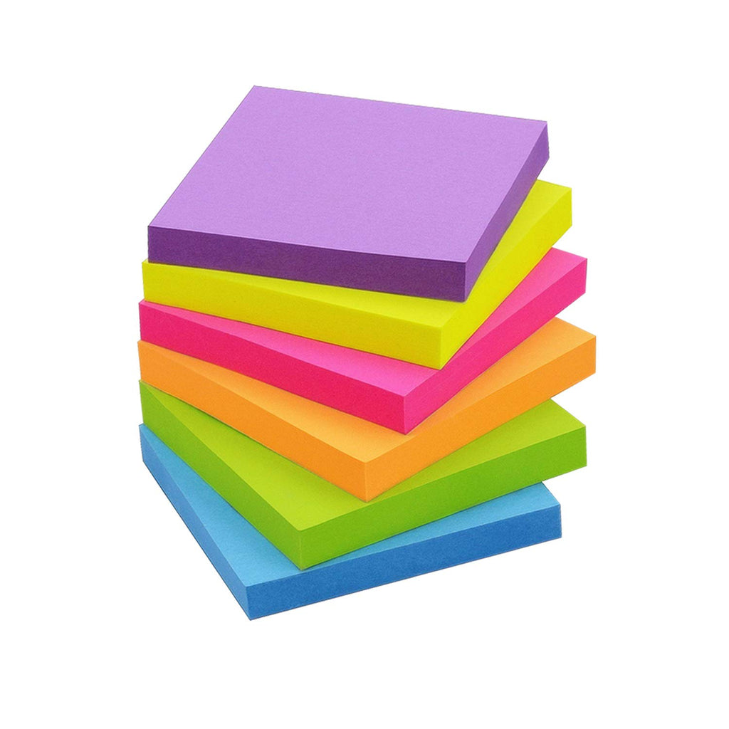 Sticky Notes 3X3 Inch Bright Colors Self-Stick Pads 24 Pads/Pack 70 Sheets/Pad Total 1680 Sheets