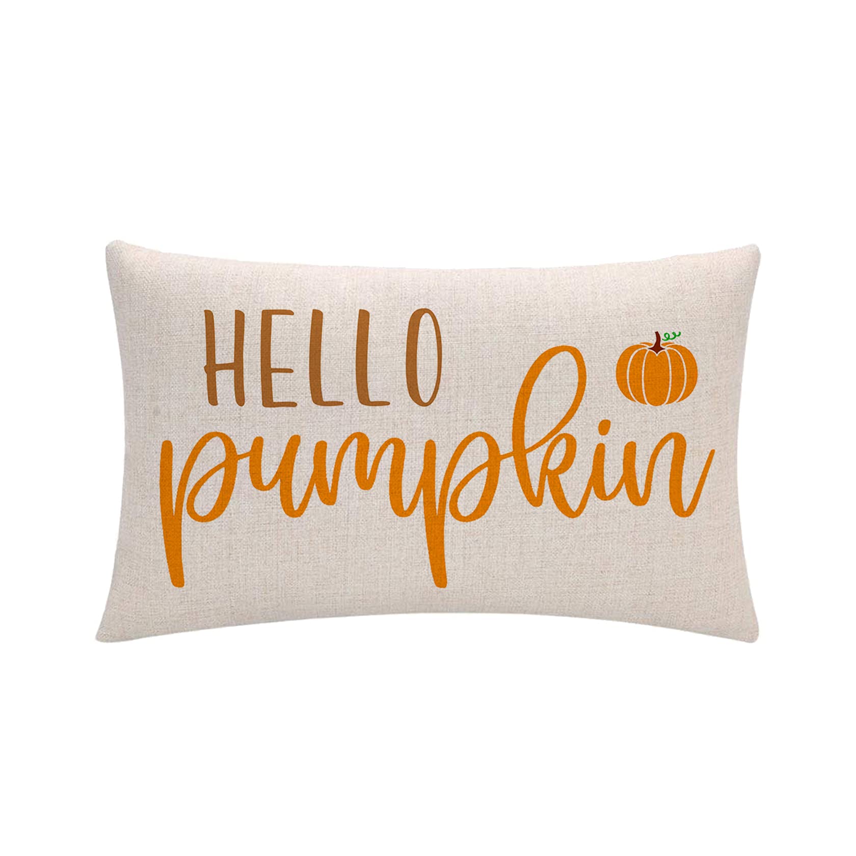 7Colorroom Happy Thanksgiving Pillow Covers Autumn Harvest Orange Pumpkin Rectangular/Waist Cushion Cover Farmhouse Autumn Decor