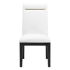 Steve Silver Furniture Yves 9pc Dining Table Set, 77-95" Table w/ 8 Performance Side Chairs, Contemporary Design, Dining Room, Asian Hardwood Solids, 77" L x 40" W x 30" H, Black, White