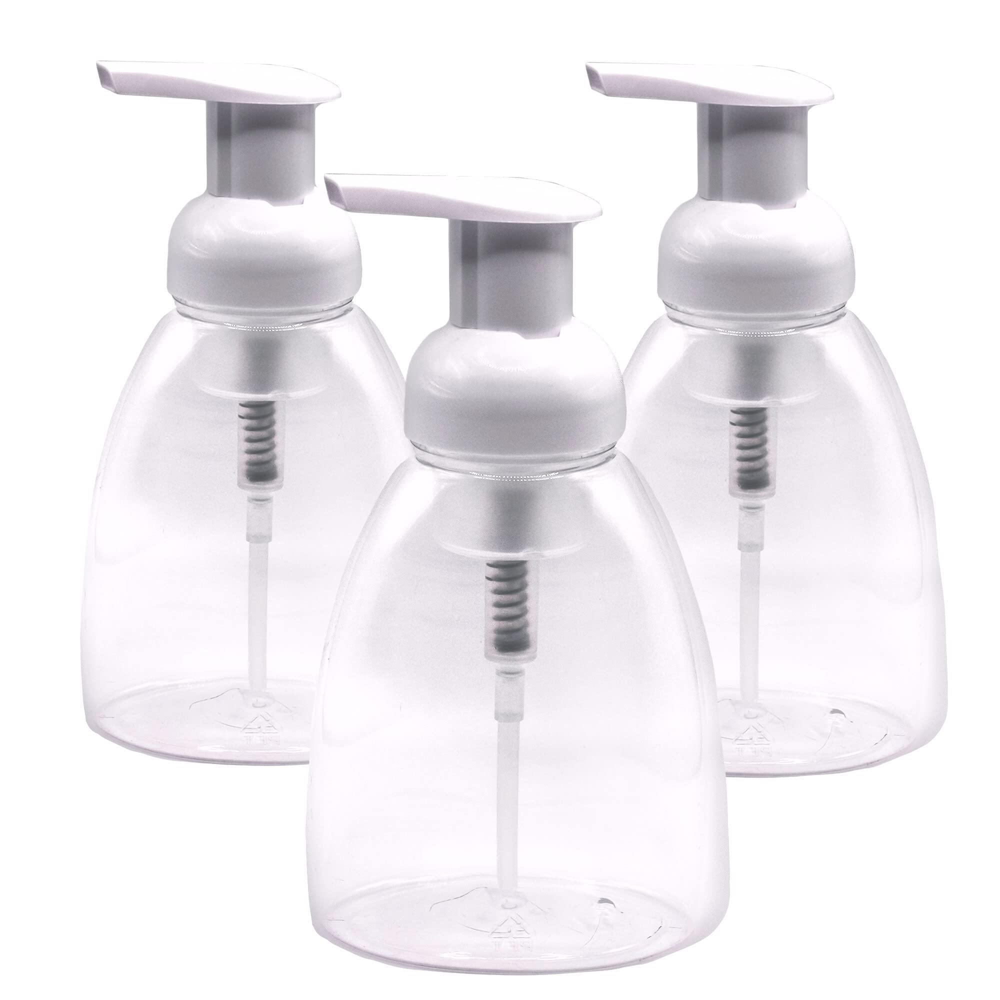 Clear Plastic Foaming Bathroom Countertop Soap Dispensers, Foaming Pump Bottles, Refillable Plastic Container for Liquid Soap, C