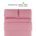 Sleep Zone Nanotex Super Soft Cooling King Bed Sheets Set 4 Piece - Easy Care Fitted Flat Sheet & Pillowcase Sets - Wrinkle Free, Fade Resistant, Deep Pocket 16' (Ballet Pink, King)