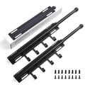 BaiNong Valet Rod for Closets Pull Out 12 Black with 4 Hooks (2Pack)
