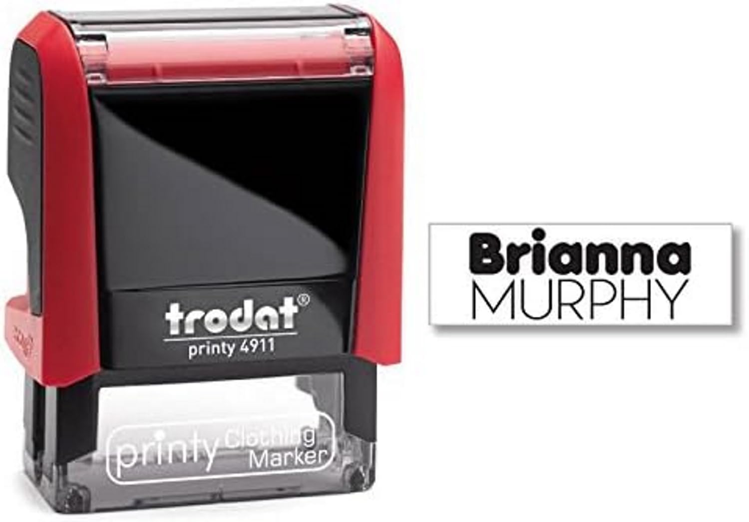 Trodat Custom Made Trodat 4911 Clothing Marker 2 Line Name Self-Inking Stamp - Black Ink