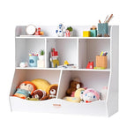 Vevor Wood Kid Storage Cubby, Toy Storage Organizer With Bookshelf, 35'' W 5-Cubby Wood Toy Storage Cabinet, Children Book Toy S