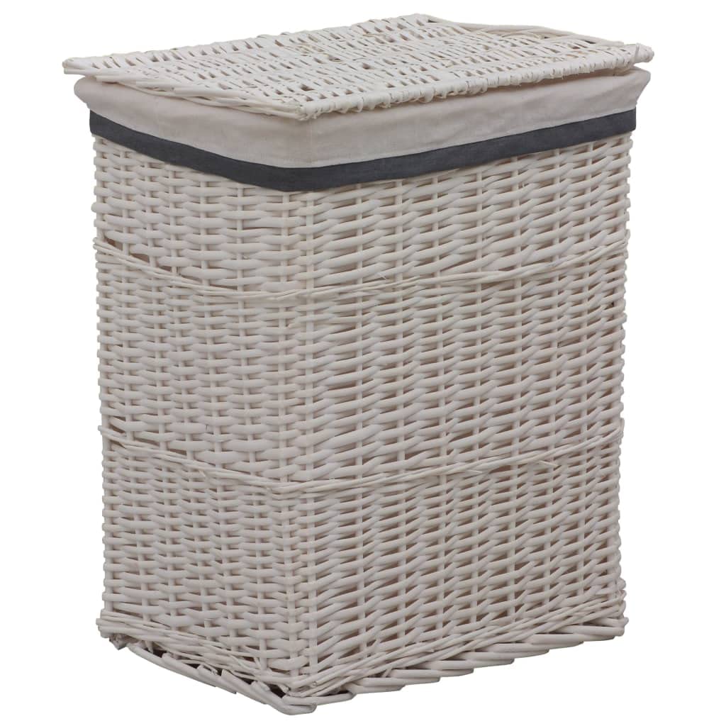 vidaXL Laundry Basket White Willow