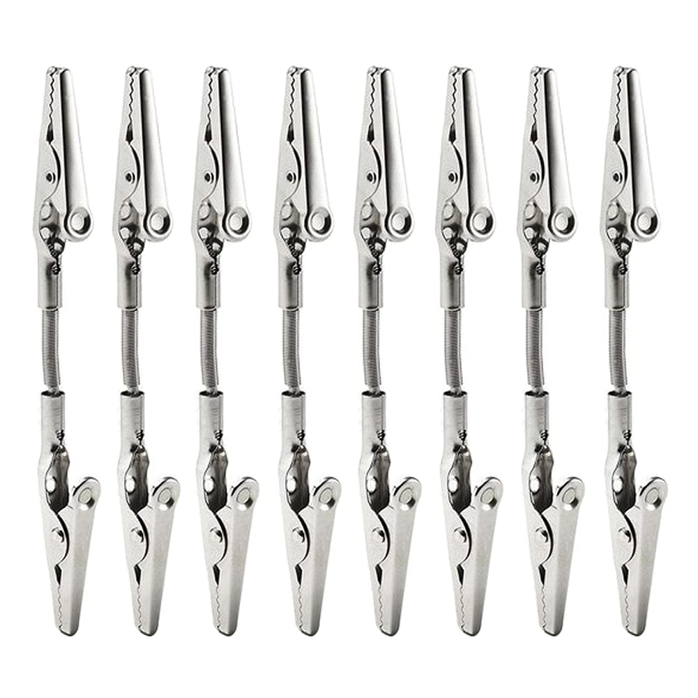 Glrovazas Double Head Alligator Clip 8 Pcs Metal Long Hose Flexible Clip For Message Photo Memo Desktop Decoration Practical Cli