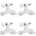 Obtanim 4 Pack Hinge Pin Door Stopper Heavy Duty Metal Adjustable Door Stops With Rubber Bumper Tips (White)