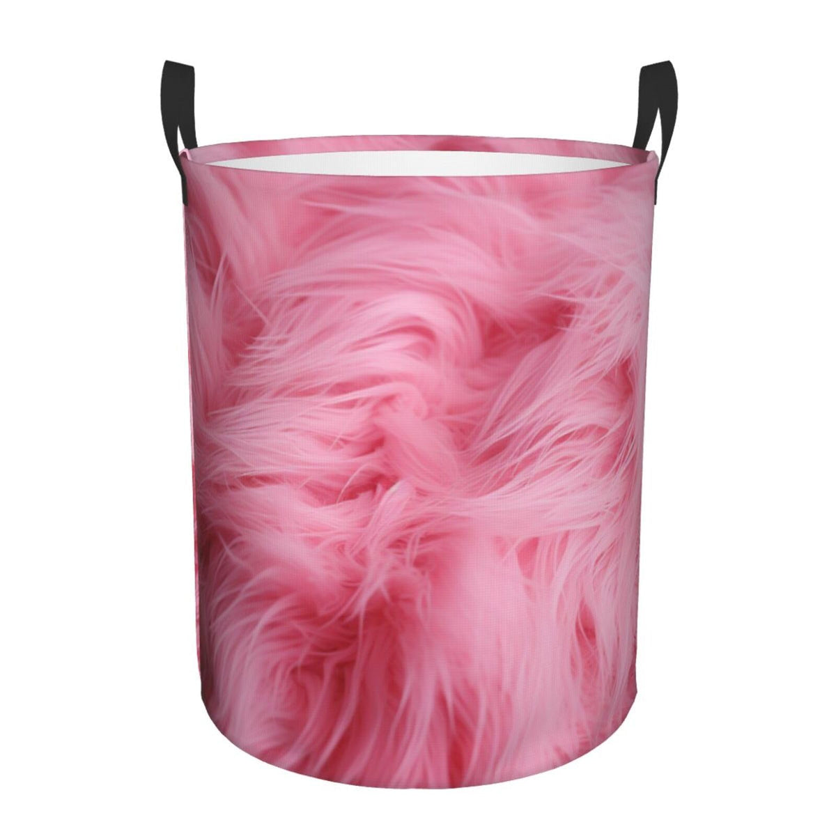 Laundry Basket Collapsible Velvet Furry Textured Pattern Laundry Hamper Freestanding Clothes Hamper with Handles Washing Bin Fol