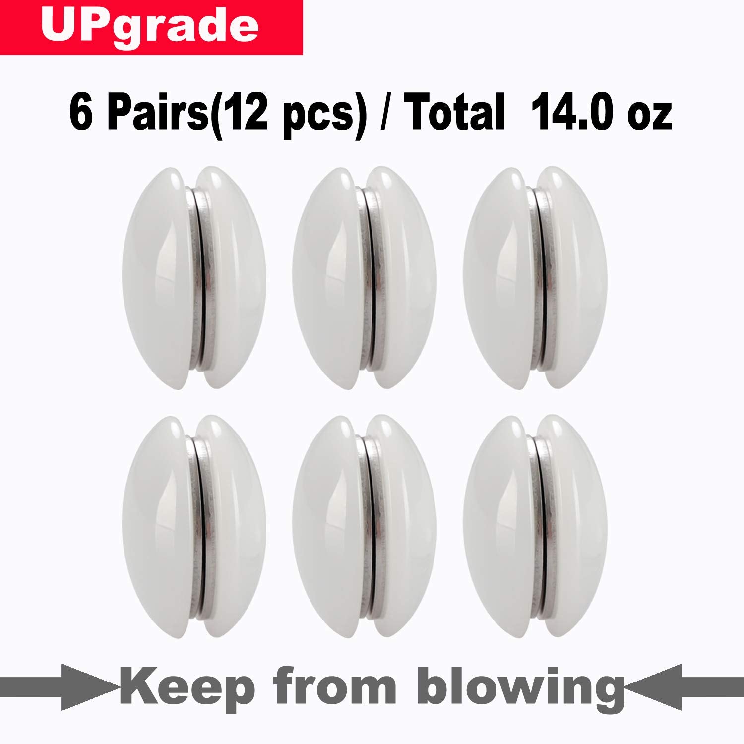 N&Y Home Magnetic Shower Curtain Weights 6 Sets (Pack Of 12)