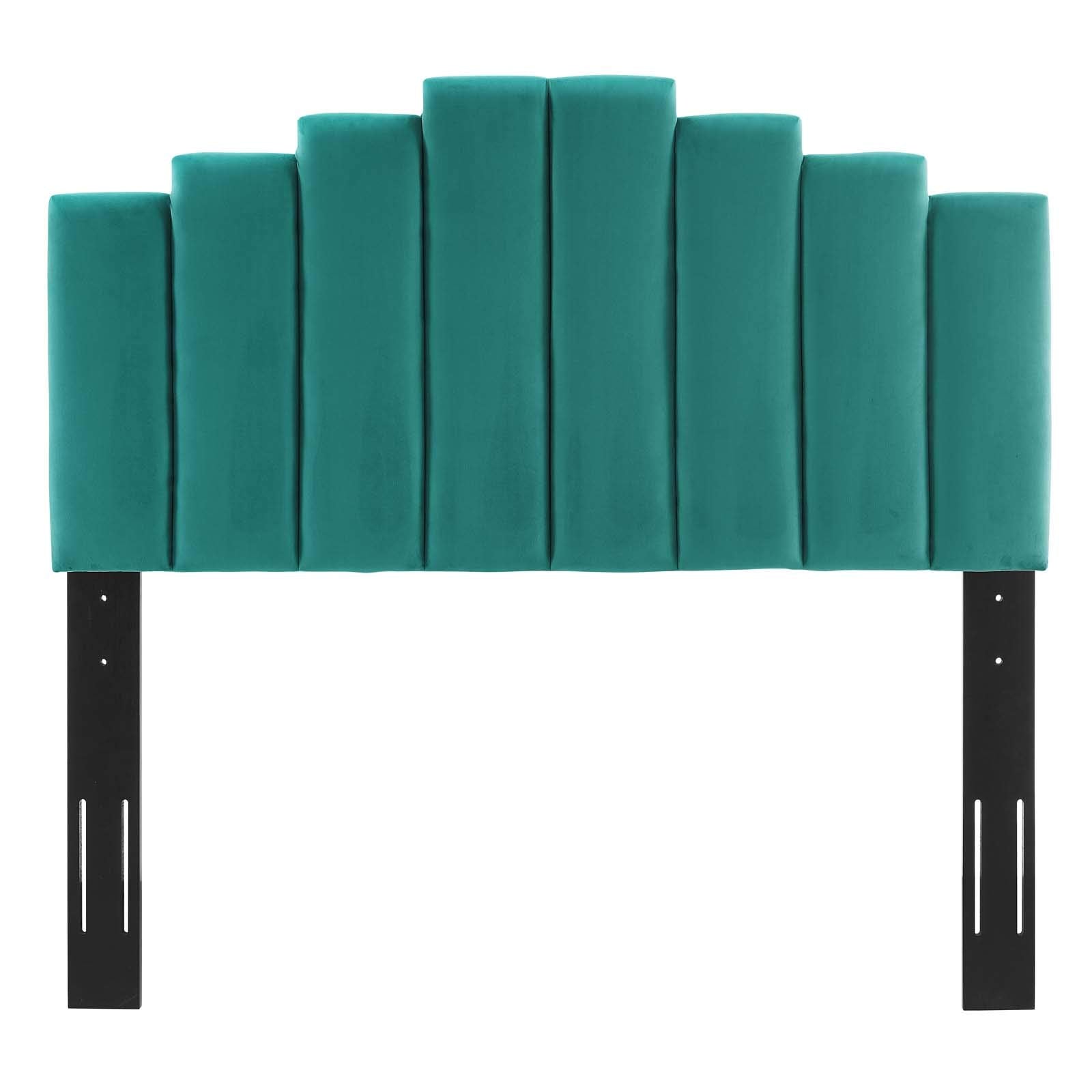 Modway Noelle Performance Velvet Twin Headboard In Teal