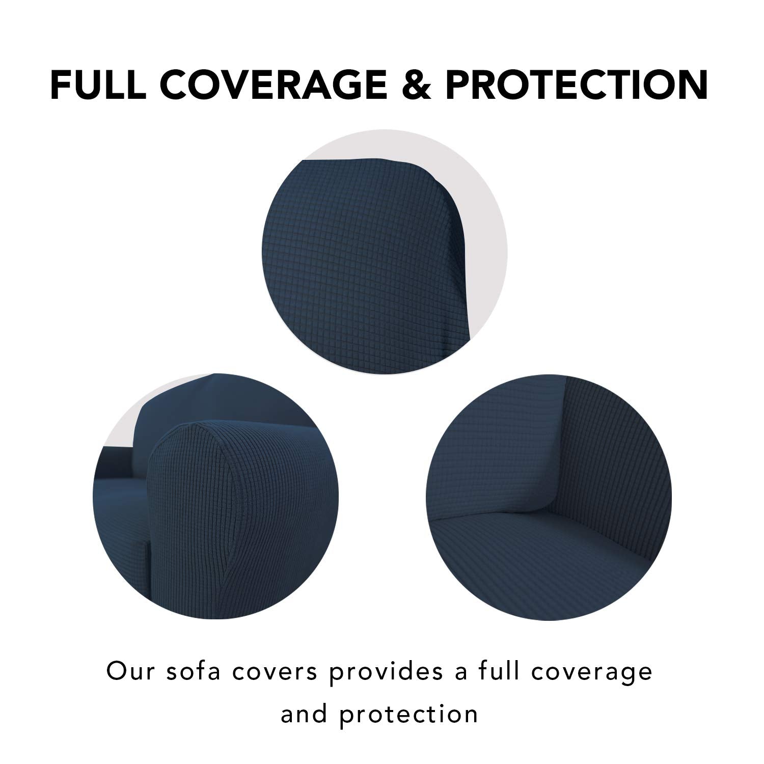 Purefit Stretch Oversized Sofa Slipcover – Spandex Jacquard Non Slip Soft Couch Sofa Cover, Washable Furniture Protector With Non Skid Foam And Elastic Bottom For Kids (Oversized Sofa, Dark Blue)