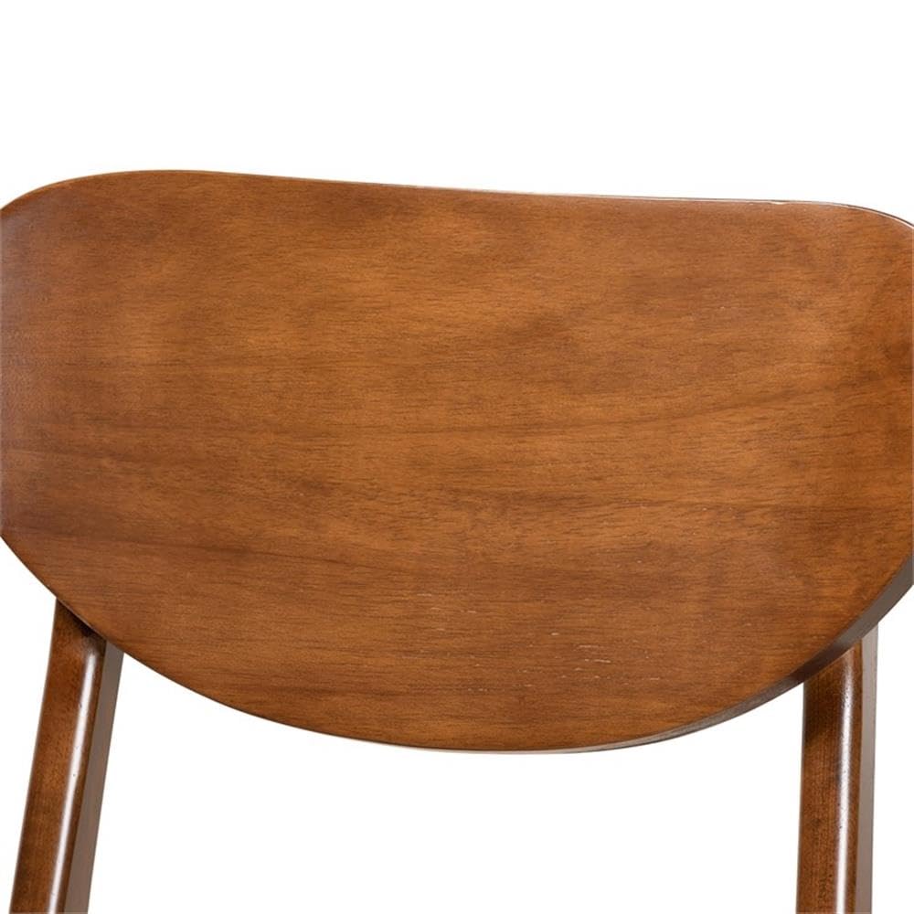 Baxton Studio Katya Mid-Century Modern Grey Fabric Upholstered and Walnut Brown Finished Wood 2-Piece Dining Chair Set